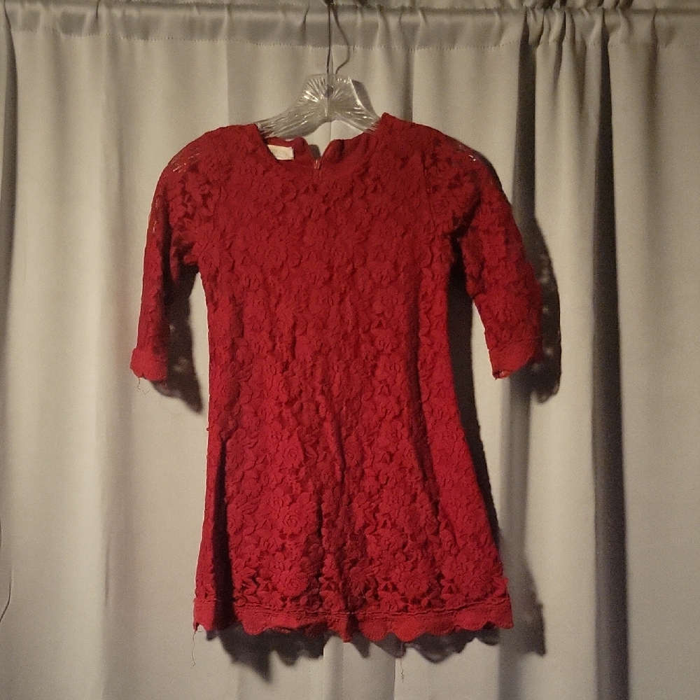 Charming Red Lace Kids Dress